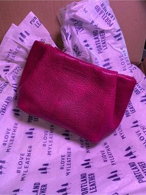 Portland Leather Orchid Trevi Zipper Pouch
